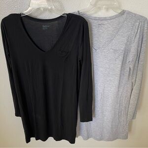 GapBody Sleep Shirt Dress Set of Two in Black and Gray